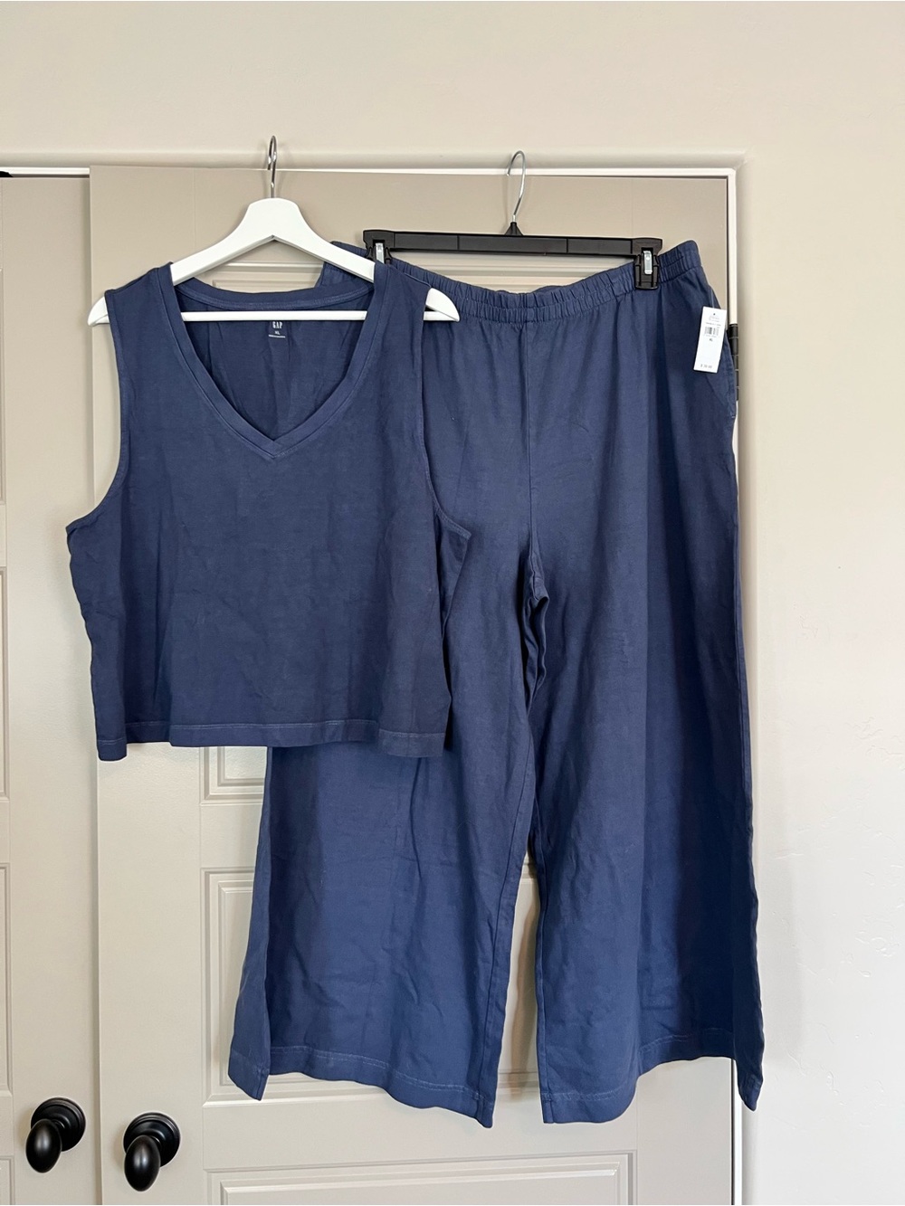 GAP Navy Two-Piece PJ Set - Sleeveless V-Neck Top & Wide Leg Pants